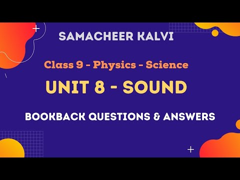 Sound Book Back Questions & Answers, Exercises | Unit 8  | Class 9 | Physics  | Science | Samacheer