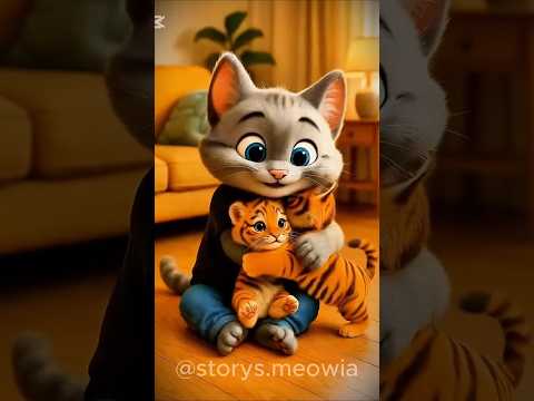😭😲 The kitten just wanted a tiger friend to play with #cats #cat #kitten #kitty #story #ai #shorts