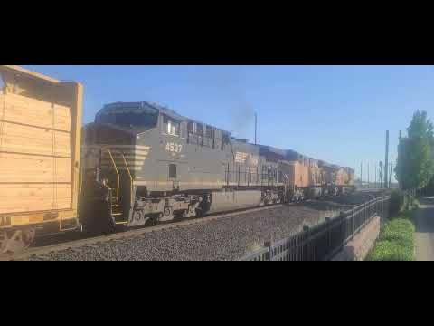 Union Pacific 5483 leads a manifest with NS 4537 in Roseville, CA