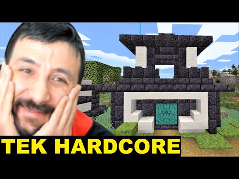 MODERN KÖY 😍 TEK HARDCORE YENİDEN BAŞLADI!! Minecraft Tek Hardcore 25.Bölüm