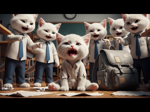 Mama Cat Trims Fur on the Farm and makes Tigger Hat for Kittens At Home 