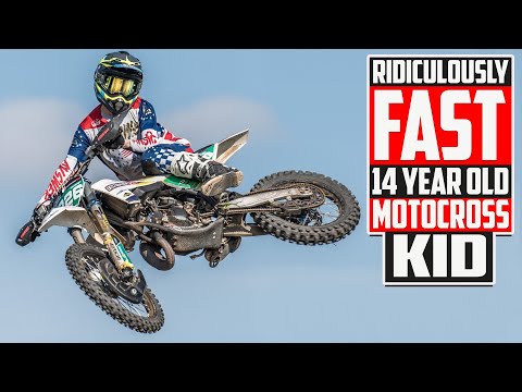 Ridiculously FAST 14-Year-Old Motocross Kid! - Wal Beaney Jr