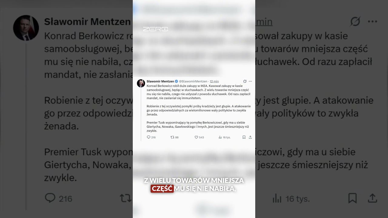 KONRAD BERKOWICZ OKRADŁ SKLEP?