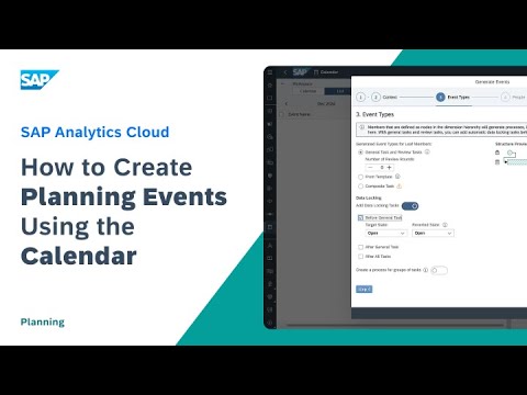 How to Create Planning Events Using the Calendar: SAP Analytics Cloud