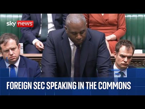 Foreign Secretary David Lammy speaks on Gaza