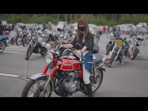 CB350Four、Z400FX、NSR250Rに乗る女性 @オートジャンボリー2024