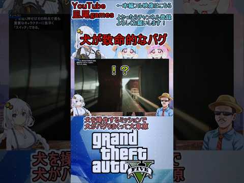 #shorts　gta5:カオスmod入れたら犬を操作するミッションで犬が致命的なバグを起こして大草原　#gta5 #MOD #バグ #ゲーム実況 #実況プレイ