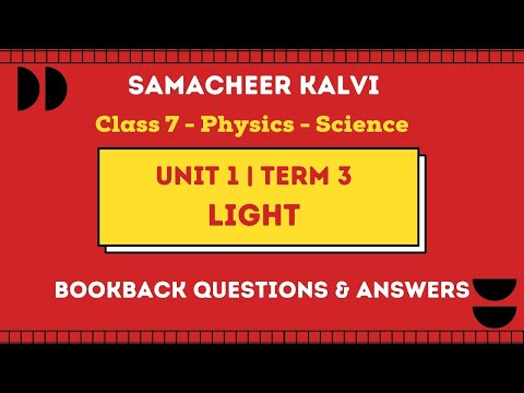 Light Book Back Questions and Answers | Unit 1  | Class 7 | Physics | Science | Samacheer Kalvi