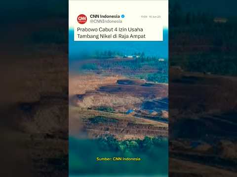 Prabowo Cabut 4 Izin Usaha Tambang Nikel di Raja Ampat