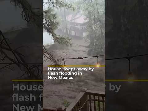 House swept away by flash flooding in New Mexico | AJ #shorts
