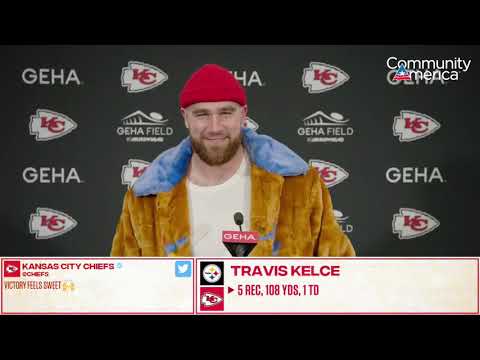 Travis Kelce's Mom Surprises Him in His Postgame Press Conference | Chiefs vs. Steelers video clip