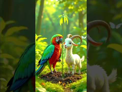 एक तोता और बकरी कि दुखद कहानी #parrottvideo #aiparrotshort #aigoatshort #animation