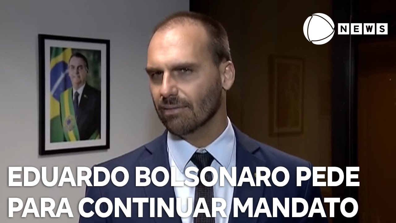 Eduardo Bolsonaro pede a Hugo Motta para exercer mandato dos EUA