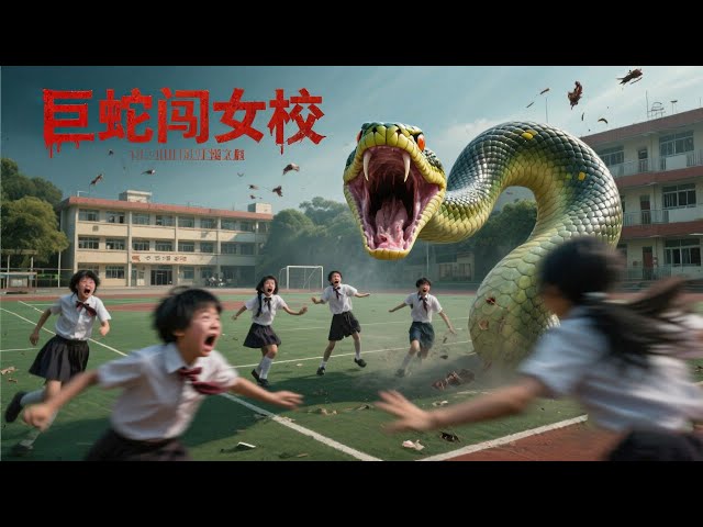 【大蛇电影】变异巨蛇意外闯入学校，学生被巨蛇一口吃掉！【巨蛇闯女校 Rising Boas in a Girl's School】|惊悚 灾难 |【电影派对】