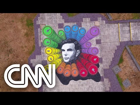 Obra colorida celebra o legado de Alan Turing #Shorts
