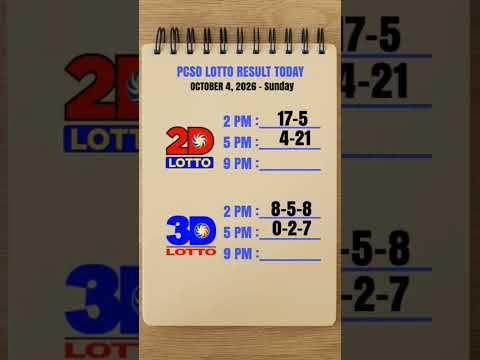 Lotto Result Today 5pm Draw October 4, 2026 PCSO #lotto #lottoresulttoday #5pmlottoresult