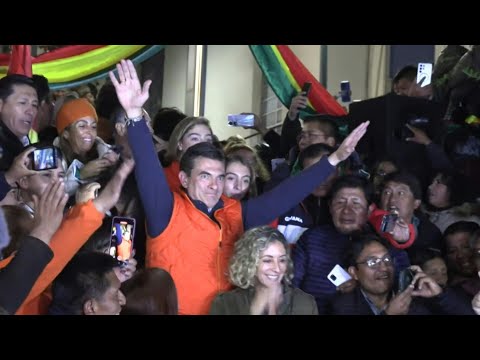Bolivia's presidential candidate Rodrigo Paz greets supporters after first round | AFP