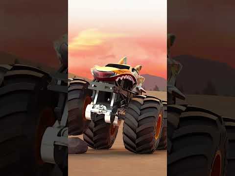 Tiger Shark Becomes the Shark He Was Born to Be! | Hot Wheels Monster Trucks #shorts