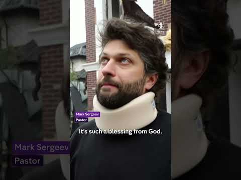 Moment pastor's home destroyed in Kyiv