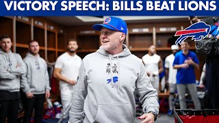 Sean McDermott's Victory Speech Vs. Detroit Lions! | Buffalo Bills