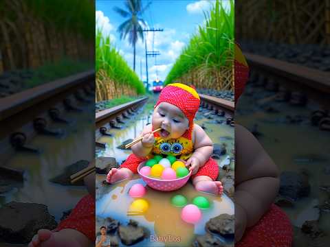 ❤️ Evolution of Baby: Train Attack on Baby for Food Eating #cat #cute #love #shorts BabyLos 46
