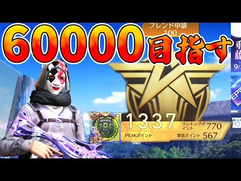 【荒野行動】ほぼ野良でピーク戦世界１取りたいから６００００目指す生配信