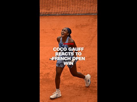Coco Gauff reacts to winning the French Open