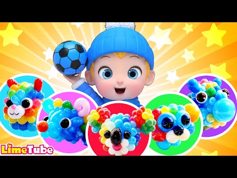 ✨⚽️ Pop the Magic Balloon! Guess the Surprise Animal Inside! | Learn Animal Words | LimeTube