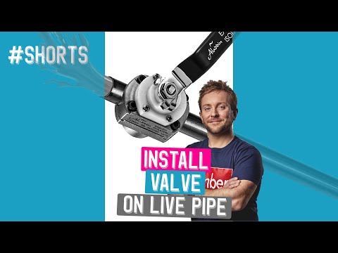 Fix leak by fitting valve on live pipe #shorts