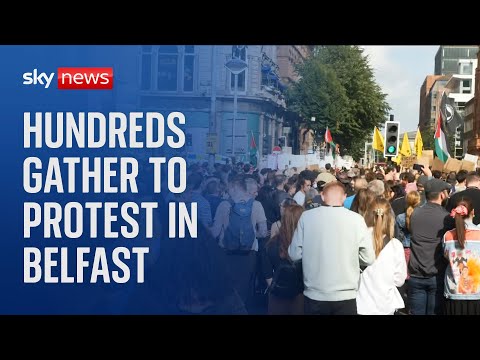 Protest and counter-protest take place in Belfast amid 'significant policing operation'