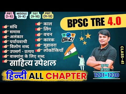 41. हिन्दी All Chapter Master Video, BPSC TRE 4.0 | PRT/TGT/PGT BPSC Teacher | Nitin Sir Study91