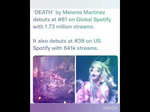 DEATH’ by Melanie Martinez debuts at #81 on Global Spotify with 1.73 million streams.