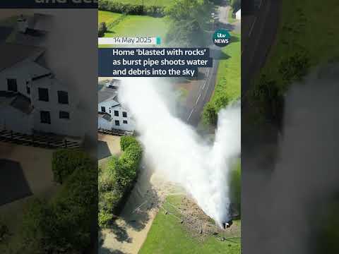 Home in Gloucestershire damaged after burst water main shot debris and thousands of litres of water
