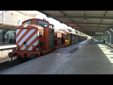 Orange Diesel Locomotive Bring CP Unit Back And Depart!