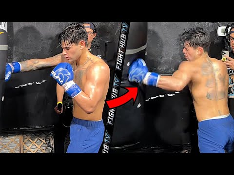 Ryan garcia workout for devin haney on heavy bag ripping fight ending combos!