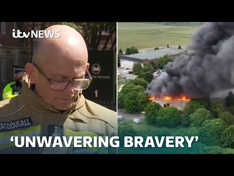 Oxfordshire Fire Chief shares emotional tribute after two firefighters killed in fire | ITV News