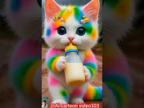 Beautiful Colorful Cute Baby 🥰 Cute Cat😍 Cute Poppy Smile Kitten Dance 460 #cat #dudidudidam #shorts