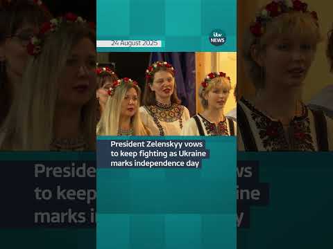 Zelenskyy participated in a prayer to mark the country's 34th Independence Day #itvnews #ukraine