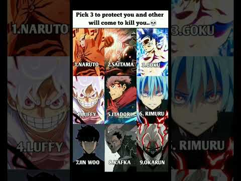 Pick three character...💀#naruto #saitama #goku #sukuna #luffy #anime #trending #shorts