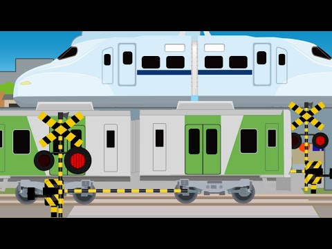 電車と新幹線、踏切、ドクターイエロー  Shinkansen - Bullet Trains and Railway Crossings