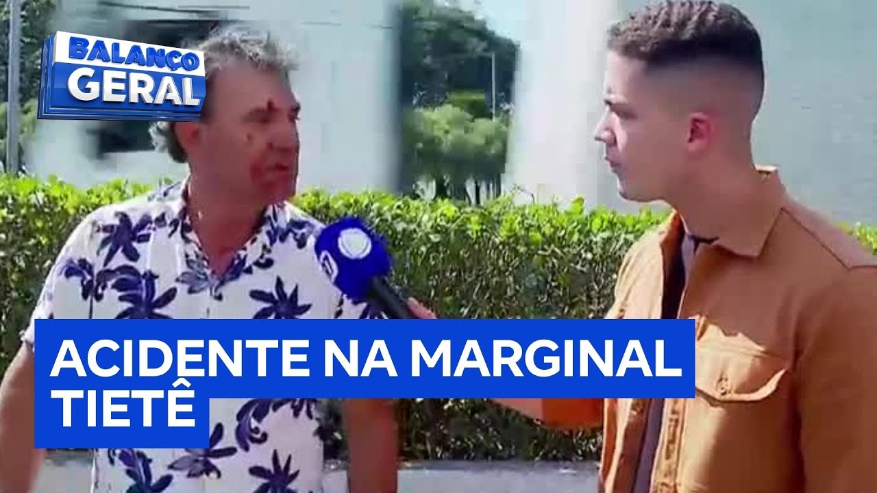 Carretas colidem na Marginal Tietê e cabine fica destruída em São Paulo