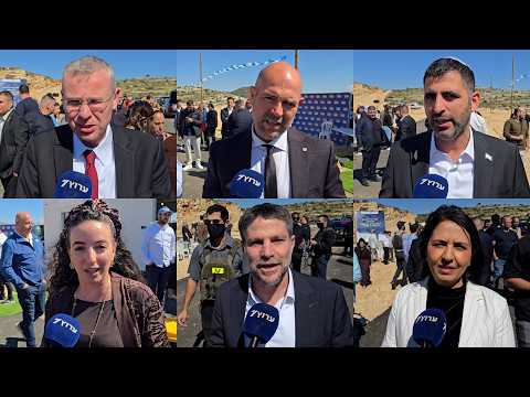 שרים חברי כנסת ואישי ציבור בחנוכת 'מעוז צור' - הישוב החדש בבני*