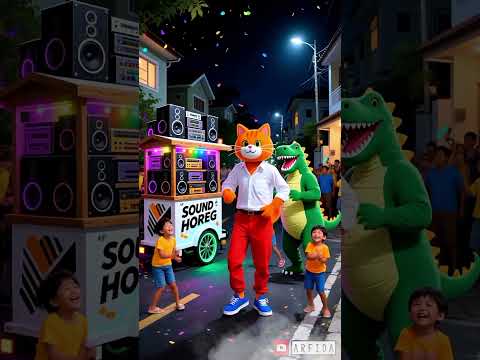 Aku suka nonton sound horeg kucing dan dinosaurus joget sound system #soundhoreg #ai #kucing