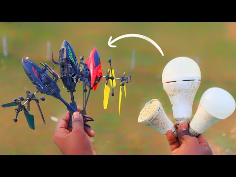 awesome uses of old remote control helicopter old led bulb and old flash light
