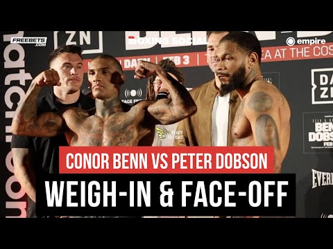 Conor benn vs peter dobson full weigh-in and face off in las vegas