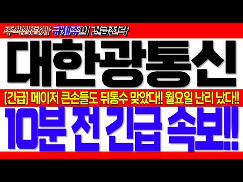 <strong>증권사들</strong> 비상대책회의!! 놓치면 안되는 마지막 기획!! 대응 전략 공개!! #대한광통신 #대한광통신주가전망 #대한광통신주가
