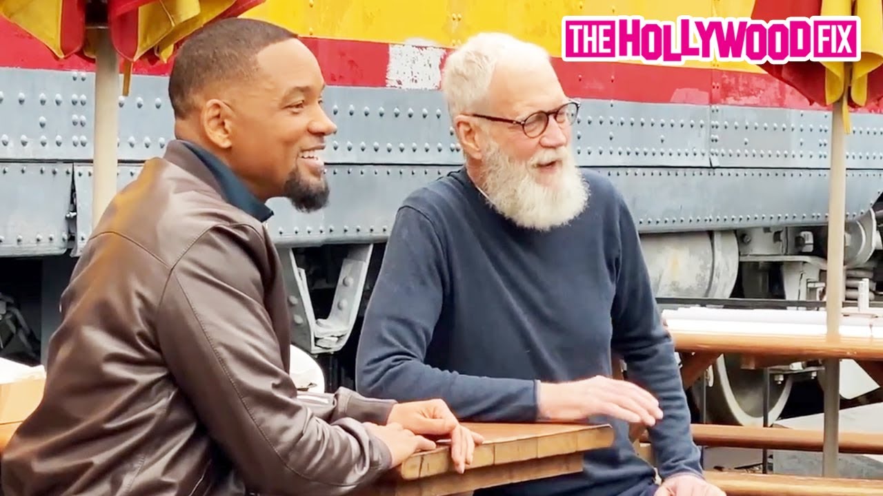Will Smith & David Letterman Film An Interview For Dave's New Show At Carney's On The Sunset Strip