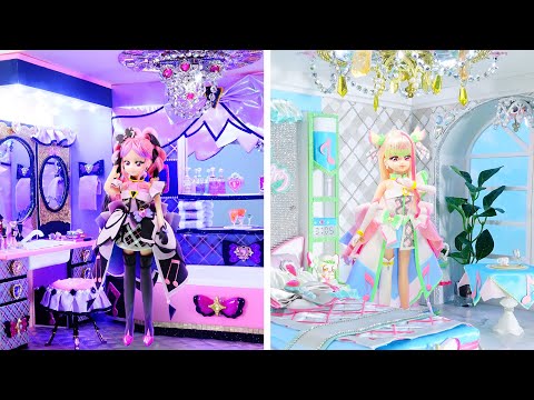 DIYドールハウス✨キュアズキューン&キュアキッスデビュー❤️キミとアイドルプリキュアのお部屋を100均材料で手作り工作♪リカちゃんキュアアイドルとふたりの誓いAwakening Harmony🍭