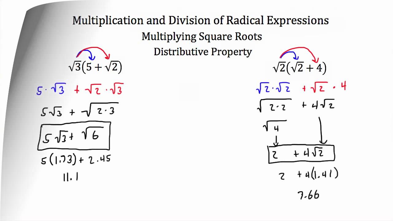 Operations with Radical Expressions Multiplication and