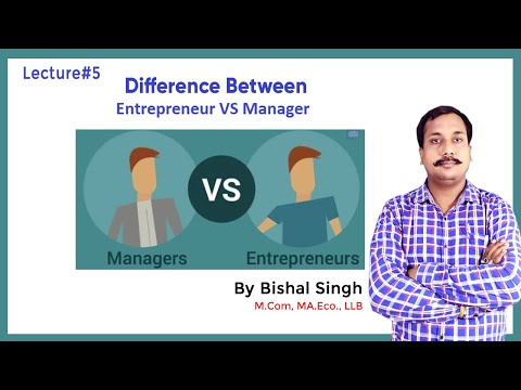 Difference Between Entrepreneur & Manager I Entrepreneurship I By Bishal Singh I Lecture_5